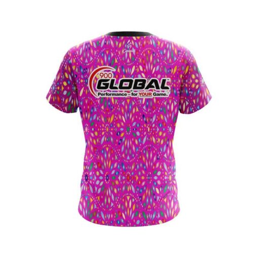 900 Global Kaleidoscope Pink CoolWick Bowling Jersey - Image 2