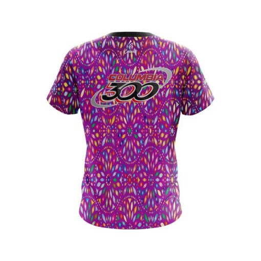 Columbia 300 Kaleidoscope Purple CoolWick Bowling Jersey - Image 2