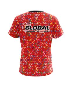 Alternative view of 900 Global Kaleidoscope Red CoolWick Bowling Jersey