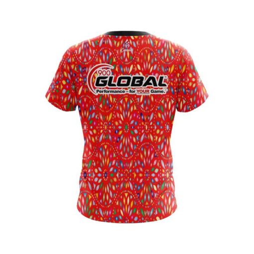 900 Global Kaleidoscope Red CoolWick Bowling Jersey - Image 2