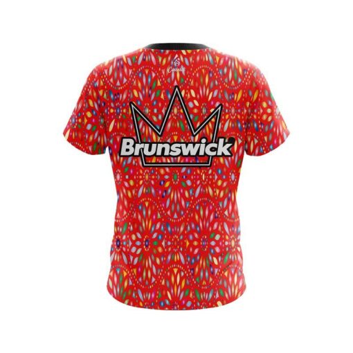 Brunswick Kaleidoscope Red CoolWick Bowling Jersey - Image 2