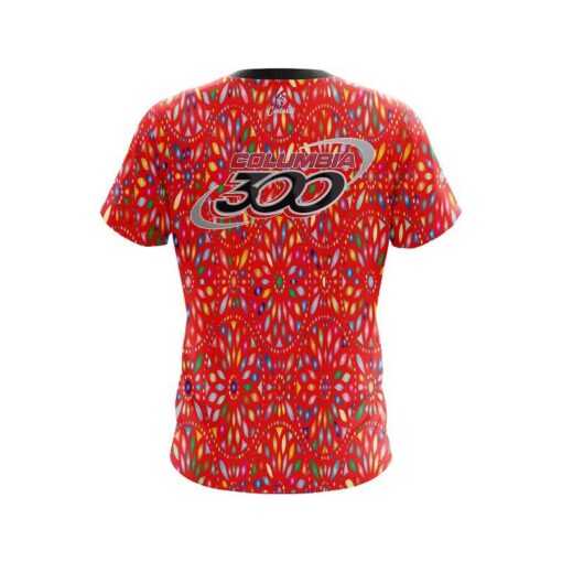 Columbia 300 Kaleidoscope Red CoolWick Bowling Jersey - Image 2