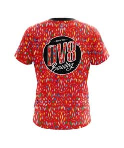 Alternative view of DV8 Kaleidoscope Red CoolWick Bowling Jersey