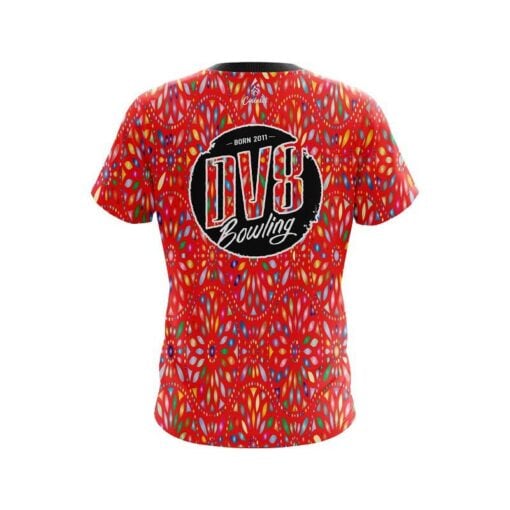 DV8 Kaleidoscope Red CoolWick Bowling Jersey - Image 2