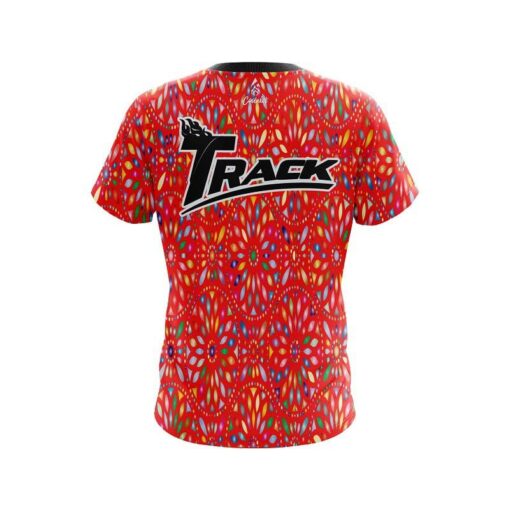 Track Kaleidoscope Red CoolWick Bowling Jersey - Image 2