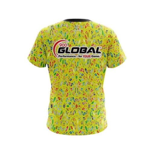 900 Global Kaleidoscope Yellow CoolWick Bowling Jersey - Image 2