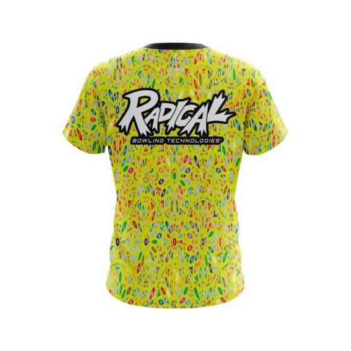 Radical Kaleidoscope Yellow CoolWick Bowling Jersey - Image 2