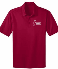 Hammer Men's Big Deal Performance Polo Bowling Shirt Dri Fit Red