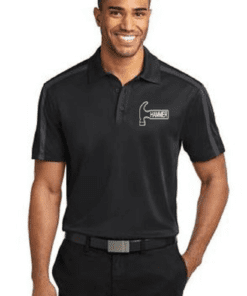 Hammer Men's Wheel Performance Polo Bowling Shirt Electric Black Dri-Fit 