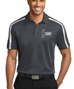 Brunswick Men's Quantum Performance Polo Bowling Shirt DriFit Grey Black White 