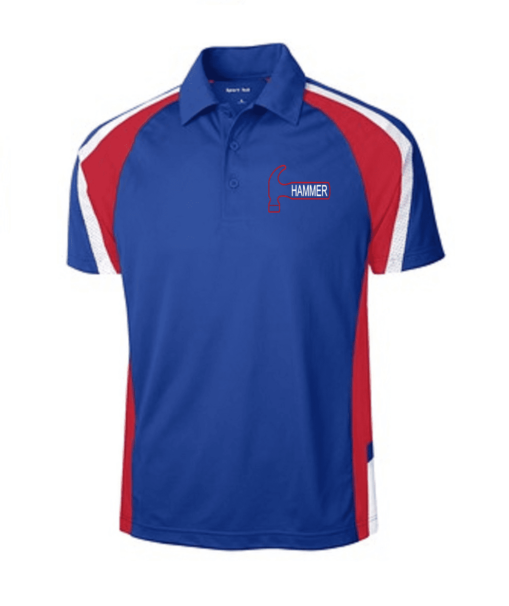 Radical Men's Dragon Performance Polo Bowling Shirt Dri-Fit Pond Blue 