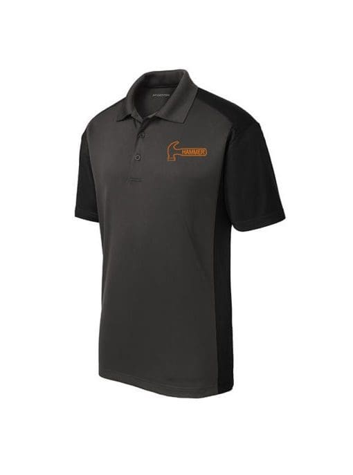Hammer Men's Razyr Performance Polo Bowling Shirt Dri-Fit Black Orange 
