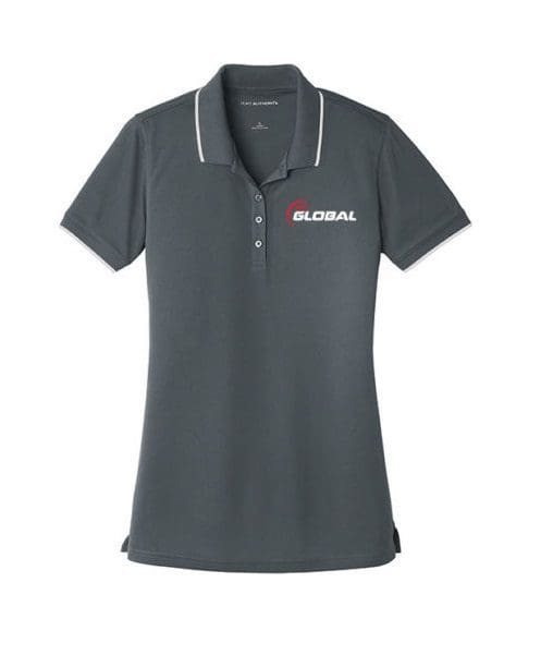 900 Global Women's Continuum Dry Zone Micro-Mesh Polo Bowling Shirt Graphite