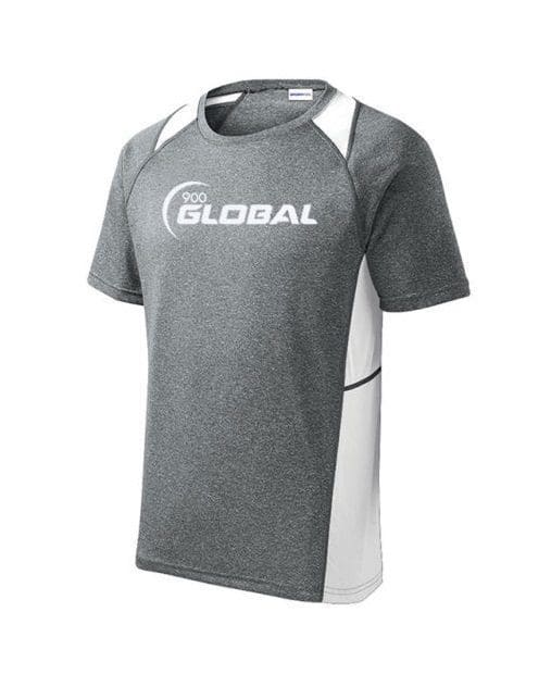 900 Global Men's Profit Bowling Long Sleeve Shirt Dri-Fit Heather Black 