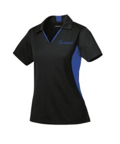 900 Global Women's Compass Performance Polo Bowling Shirt Dri-Fit Black Blue