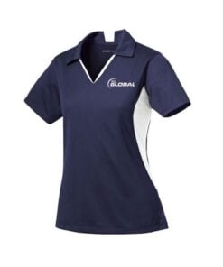 900 Global Women's Compass Performance Polo Bowling Shirt Dri-Fit Navy White