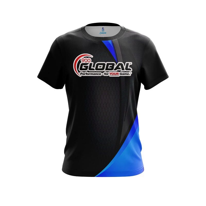 900 Global Carbon Blue Swirl CoolWick Bowling Jersey