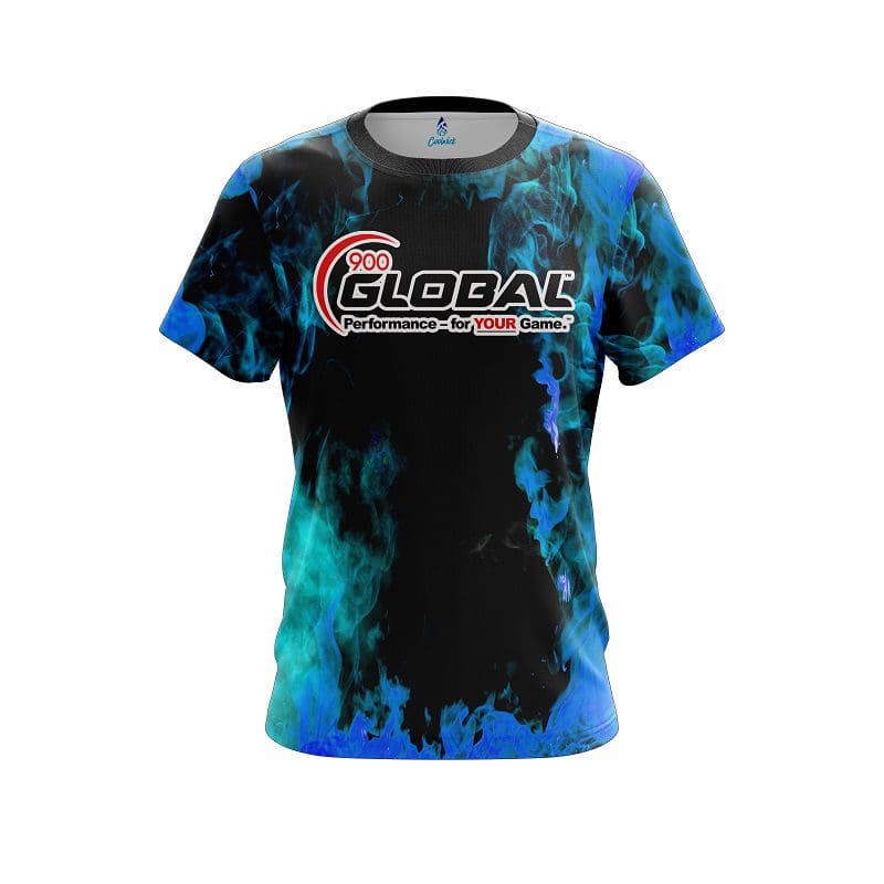 900 Global Blue Flame CoolWick Bowling Jersey