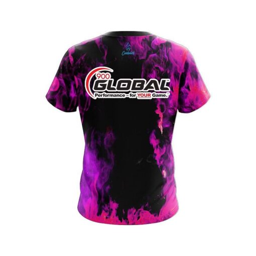 900 Global Pink Flame CoolWick Bowling Jersey - Image 2