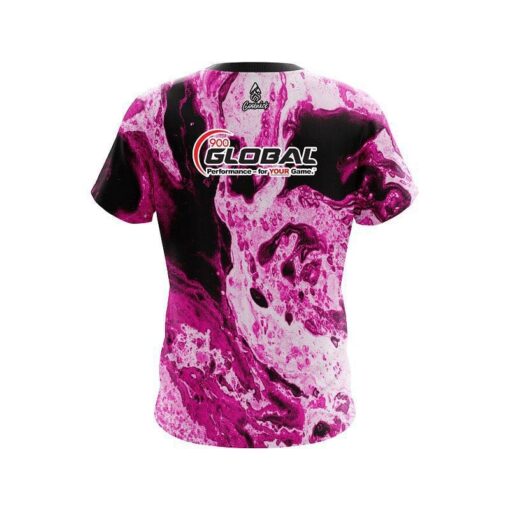 900 Global Marble Pink CoolWick Bowling Jersey - Image 2