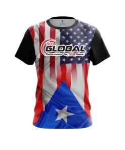 900 Global USA Puerto Rico Flag CoolWick Bowling Jersey