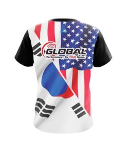 Alternative view of 900 Global USA South Korea Flag CoolWick Bowling Jersey