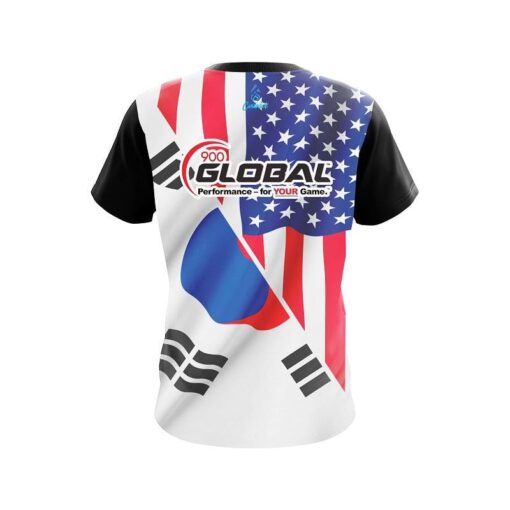 900 Global USA South Korea Flag CoolWick Bowling Jersey - Image 2