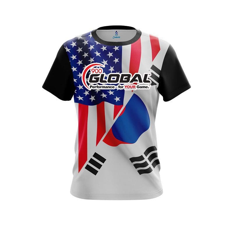900 Global USA South Korea Flag CoolWick Bowling Jersey