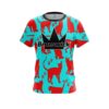 Brunswick Aqua Red Cat CoolWick Bowling Jersey