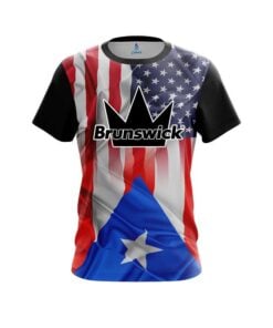 Brunswick USA Puerto Rico Flag CoolWick Bowling Jersey