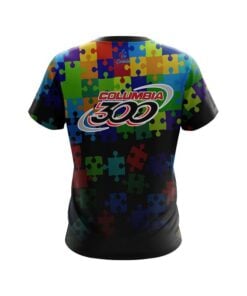 Alternative view of Columbia 300 Autism Awareness Be Kind CoolWick Bowling Jersey