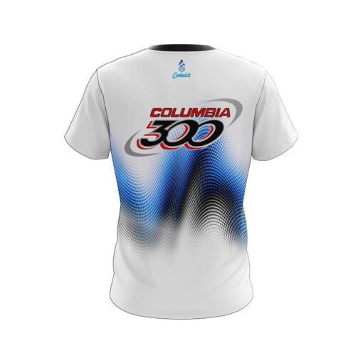 Columbia 300 Blue Print CoolWick Bowling Jersey - Image 2