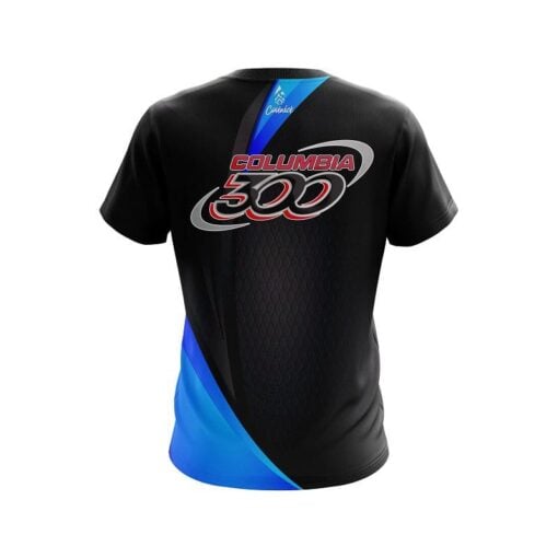 Columbia 300 Carbon Blue Swirl CoolWick Bowling Jersey - Image 2