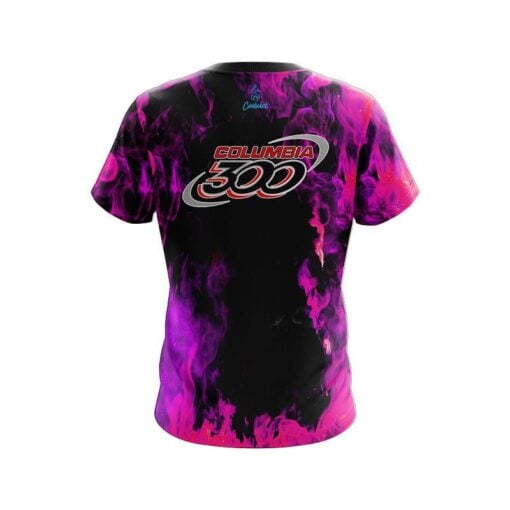 Columbia 300 Pink Flame CoolWick Bowling Jersey - Image 2