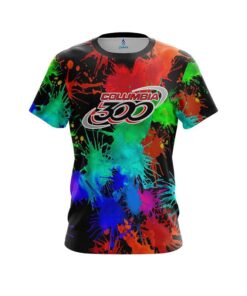 Columbia 300 Paint Splatter CoolWick Bowling Jersey