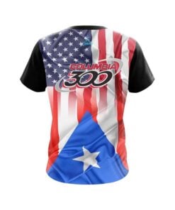 Alternative view of Columbia 300 USA Puerto Rico Flag CoolWick Bowling Jersey