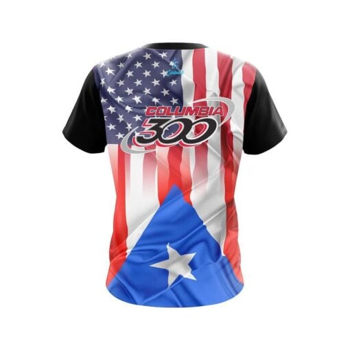 Columbia 300 USA Puerto Rico Flag CoolWick Bowling Jersey - Image 2