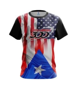 Columbia 300 USA Puerto Rico Flag CoolWick Bowling Jersey