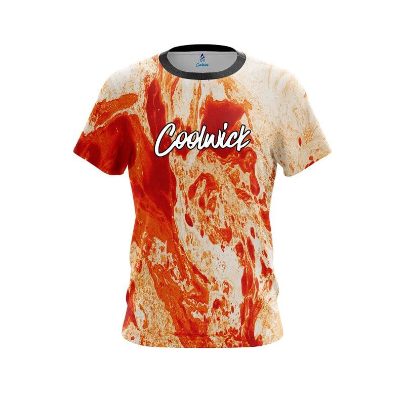 Coolwick Marble Orange CoolWick Bowling Jersey