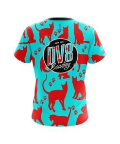Alternative view of DV8 Aqua Red Cat CoolWick Bowling Jersey