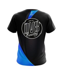 Alternative view of DV8 Carbon Blue Swirl CoolWick Bowling Jersey