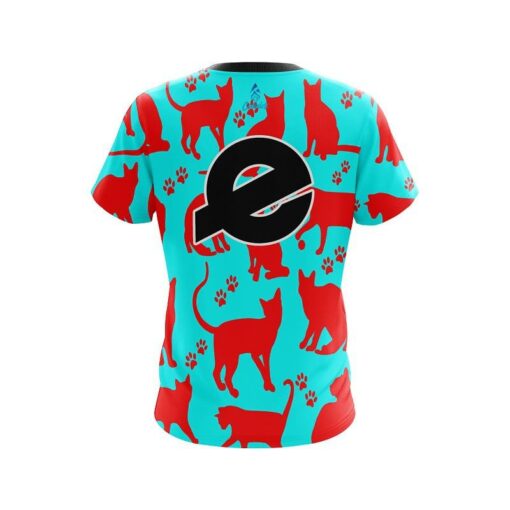 Ebonite Aqua Red Cat CoolWick Bowling Jersey - Image 2