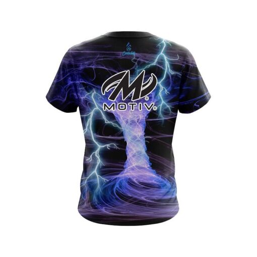 Motiv Electrical Tornado Black CoolWick Bowling Jersey - Image 2