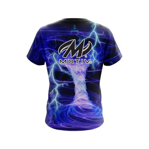 Motiv Electrical Tornado Blue CoolWick Bowling Jersey - Image 2