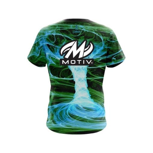 Motiv Electrical Tornado Green CoolWick Bowling Jersey - Image 2