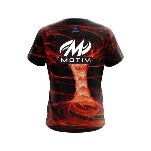 Motiv Electrical Tornado Orange CoolWick Bowling Jersey - Image 2
