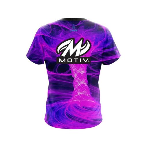 Motiv Electrical Tornado Pink CoolWick Bowling Jersey - Image 2