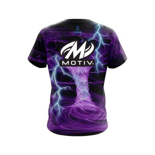 Motiv Electrical Tornado Purple CoolWick Bowling Jersey - Image 2