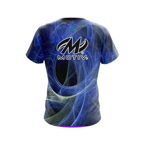 Motiv Energy Swirls Blue CoolWick Bowling Jersey - Image 2