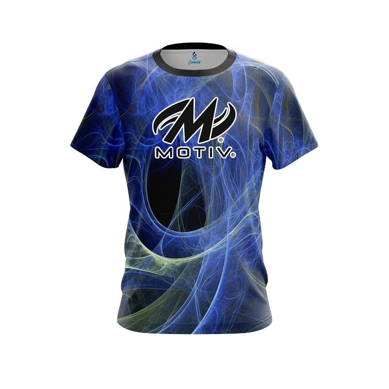 Motiv Energy Swirls Blue CoolWick Bowling Jersey